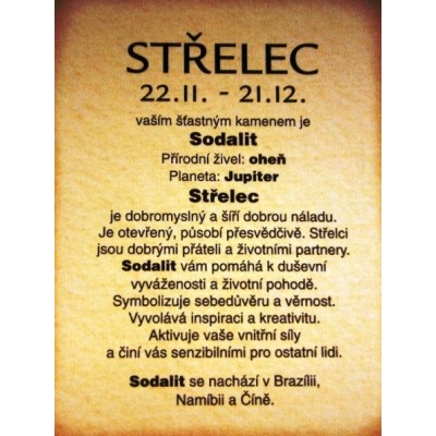 Střelec - sodalit valounek