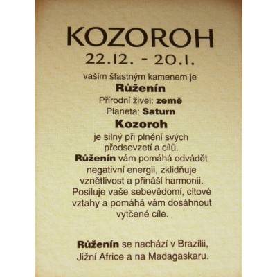 kozoroh - růženín srdce