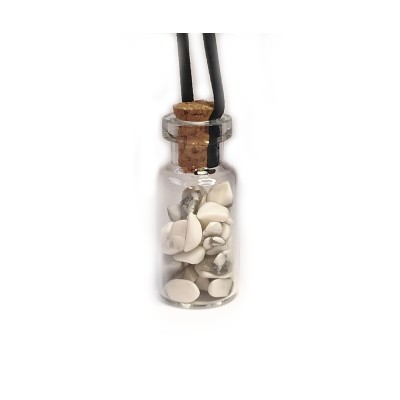 skleněná lahvička s magnezitem